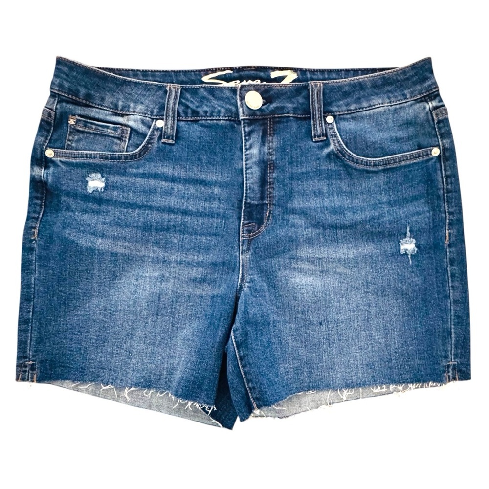 NWT Seven7 Size 10 Weekend Short 5" Inseam Frayed Hem Cotton-Polyester-Spandex